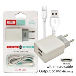 Xo l65eu 2.4a two usb φορτιστής for micro Xo l65eu 2.4a two usb φορτιστής for micro
