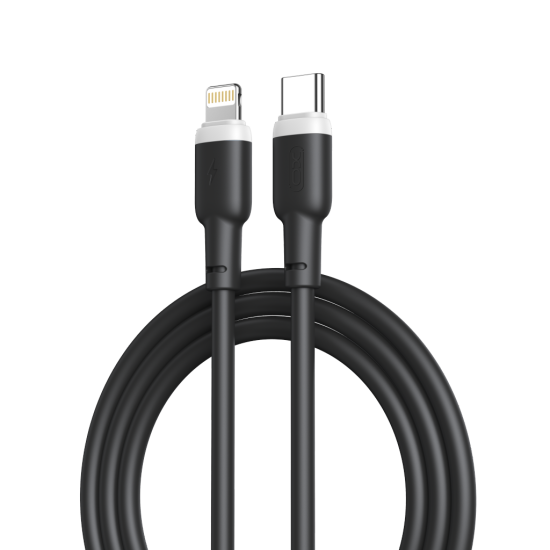 Xo Nb208A Liquid Silicone Data Type-C To Lightning 20W Cable Black Xo Nb208A Liquid Silicone Data Type-C To Lightning 20W Cable Black