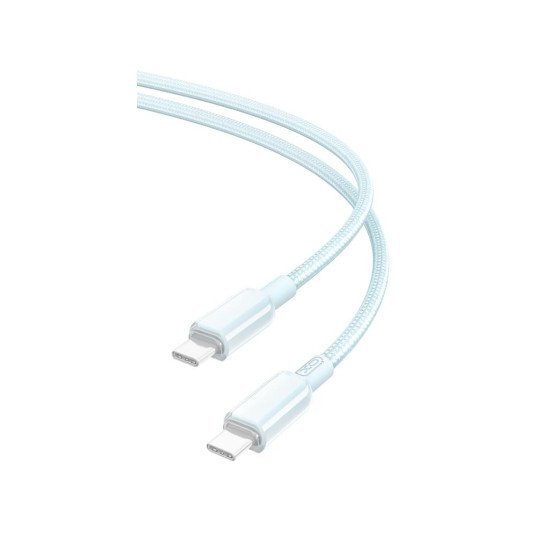 Xo Nb-Q250B Pd 60W Type-C To Type-C Pvc Shiny Colorful Fast Charging Cable Blue Xo Nb-Q250B Pd 60W Type-C To Type-C Pvc Shiny Colorful Fast Charging Cable Blue
