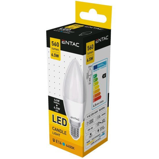 Entac Led Κερι 6.5W E14 6400K