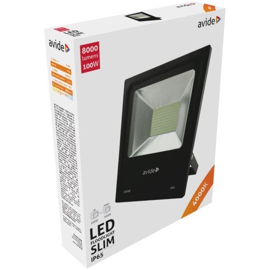Avide led προβολέας slim smd 100w λευκό 4000k Avide led προβολέας slim smd 100w λευκό 4000k