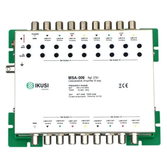 ΕΝΙΣΧΥΤΗΣ IKUSI MSA-009 8 IF SAT + Terrestrial