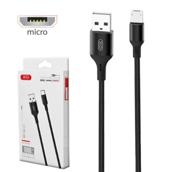 Xo nb143 micro data καλώδιο 2.0μ μαύρο