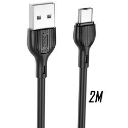 Xo nb200 2.4a usb καλώδιο typec 2.0μ μαύρο Xo nb200 2.4a usb καλώδιο typec 2.0μ μαύρο