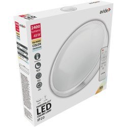 Avide led μοντέρνα πλαφονιέρα οροφής pandora-cct (αλουμίνιο) 48w με τηλεχειριστήριο