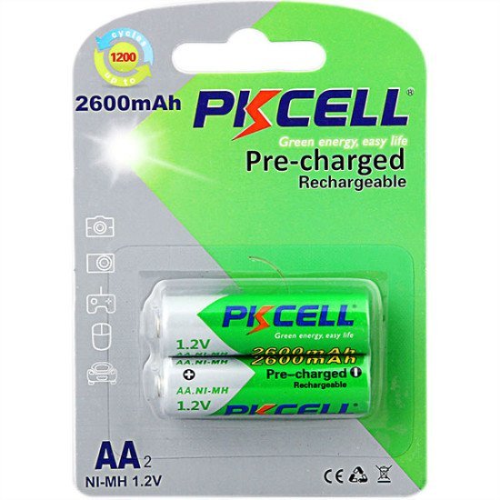 Pkcell επαναφορτιζόμενη rtu aa2600-2b (2τμχ)