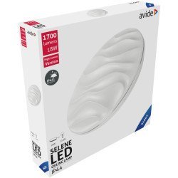 Avide led μοντέρνα πλαφονιέρα οροφής ip44 selene 18w 330*68mm ψυχρό 6400k