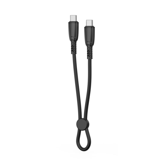Xo Nb-Q248B Suluo Series Portable Silicone Type-C To Type-C 60W L=25Cm Strip Cable Black Xo Nb-Q248B Suluo Series Portable Silicone Type-C To Type-C 60W L=25Cm Strip Cable Black