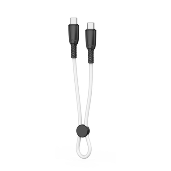 Xo Nb-Q248B Suluo Series Portable Silicone Type-C To Type-C 60W L=25Cm Strip Cable White Xo Nb-Q248B Suluo Series Portable Silicone Type-C To Type-C 60W L=25Cm Strip Cable White