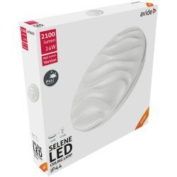 Avide led μοντέρνα πλαφονιέρα οροφής ip44 selene 24w 380*70mm λευκό 4000k