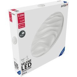 Avide led μοντέρνα πλαφονιέρα οροφής oyster ip44 selene 24w ψυχρό 6400k
