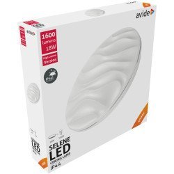 Avide led μοντέρνα πλαφονιέρα οροφής ip44 selene 18w 330*68mm λευκό 4000k