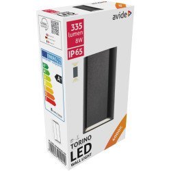 Avide εξωτερικό φωτιστικό τοίχου torino 2 way led 8w λευκό 4000k ip65
