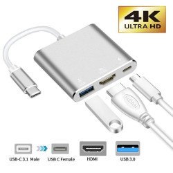ΜΕΤΑΤΡΟΠΕΑΣ USB TYPE C ΣΕ 4K HDMI+USB3.0+PD ΜΕΤΑΤΡΟΠΕΑΣ USB TYPE C ΣΕ 4K HDMI+USB3.0+PD