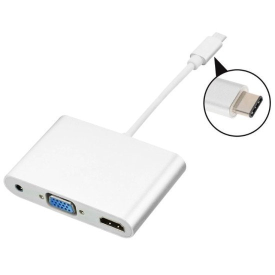 ΜΕΤΑΤΡΟΠΕΑΣ USB TYPE C ΣΕ 4K HDMI+VGA+Audio