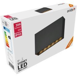 Avide εξωτερικό φωτιστικό τοίχου sydney led 6w λευκό 4000k ip65 13cm