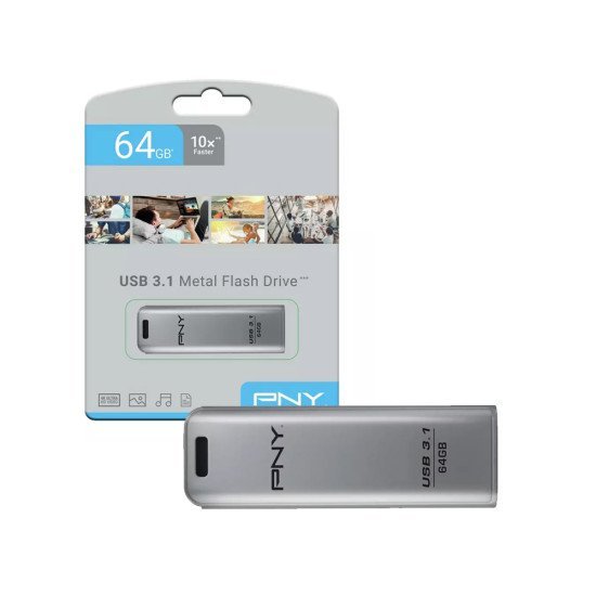 Usb Flash Drive Pny 64Gb Metal Usb 3.1 New