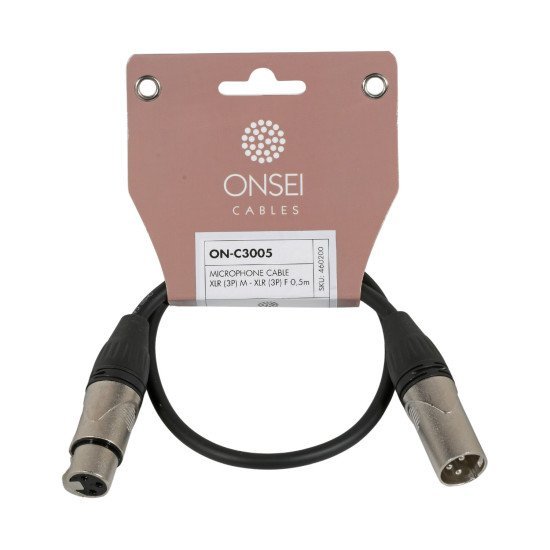 Onsei On-C3005 Καλώδιο Μικροφωνικό 3-Pin Xlr Αρσενικό - 3-Pin Xlr Θηλυκό 0,5M