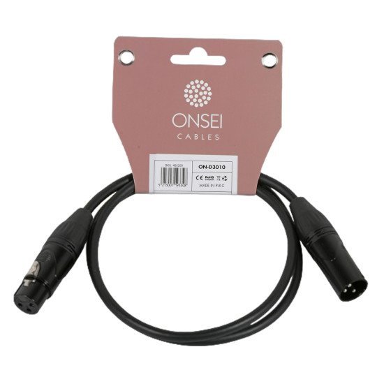 Onsei On-D3010 Καλώδιο Dmx 3-Pin Xlr Αρσενικό - 3-Pin Xlr Θηλυκό 1M