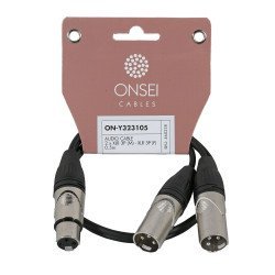 Onsei On-Y323105 Καλώδιο Σήματος 2 X 3-Pin Xlr Αρσενικό - 3-Pin Xlr Θηλυκό 0,5M