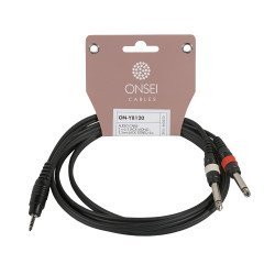 Onsei On-Y8120 Καλώδιο Σήματος 2 X 6,3Mm Jack Mono - 3,5Mm Mini Jack Stereo 2M