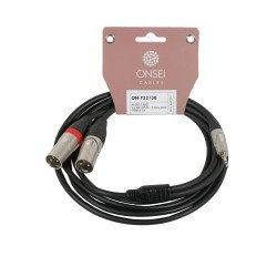 Onsei On-Y32130 Καλώδιο Σήματος 2 X 3-Pin Xlr Αρσενικό - 3,5Mm Mini Jack Stereo 3M