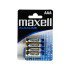 Maxell Lr03 Alkaline Μπαταρίες Τύπου Aaa 4 Τμχ
