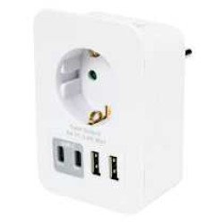 Πρίζα με 2 φορτιστές USB-A και 2 φορτιστές USB-C