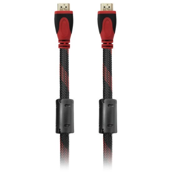 Καλώδιο HDMI Μ/Μ DeTech, 1.8m, Πλεξούδα και Φερριτή V1.3