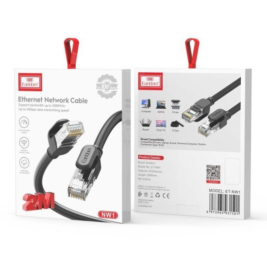 Cable Earldom ET-NW1 LAN - LAN, CAT6 UTP, 2m, Black