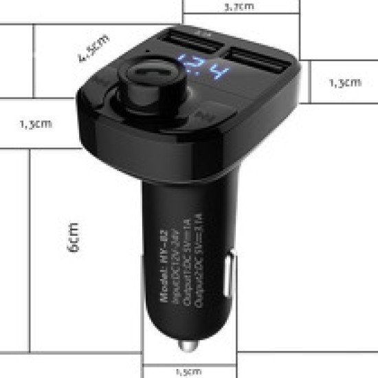 FM SD MP3 Bluetooth πομπός με φορτιστή 2xUSB FM SD MP3 Bluetooth πομπός με φορτιστή 2xUSB