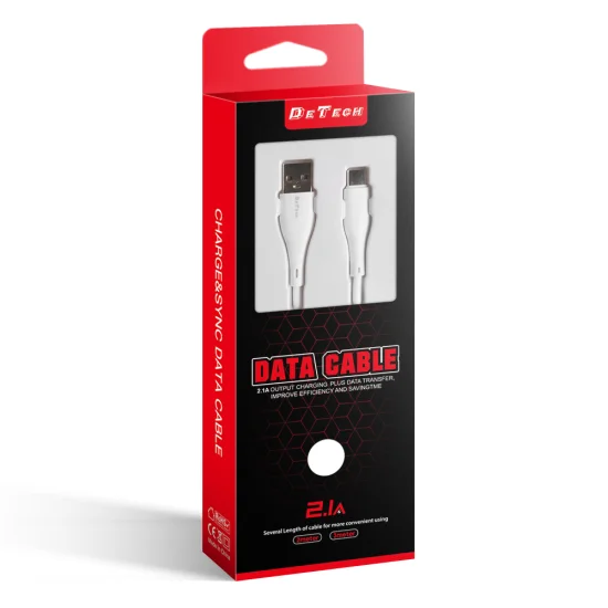 Kαλώδιο δεδομένων DeTech DE-44M3, Micro USB, 3.0m, Λευκο Kαλώδιο δεδομένων DeTech DE-44M3, Micro USB, 3.0m, Λευκο