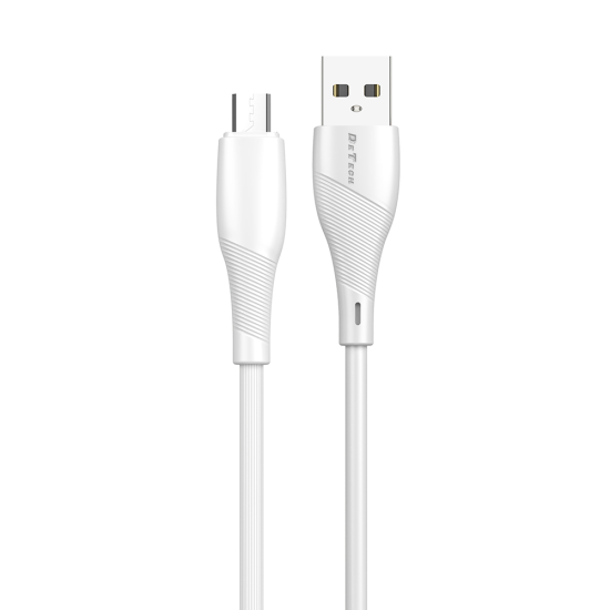 Kαλώδιο δεδομένων DeTech DE-44M3, Micro USB, 3.0m, Λευκο