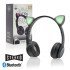 Cat Ears Bluetooth Stereo Ακουστικά Rgb Μαύρο