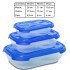 Σετ 3 Δοχεία Ορθογώνιο Μπλε 0.55-1.1-2.1L