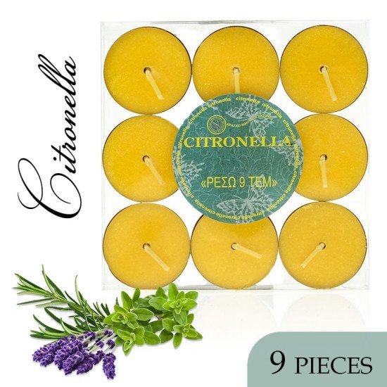 9 τεμάχια κεριά ρεσώ - άρωμα citronella 9 τεμάχια κεριά ρεσώ - άρωμα citronella