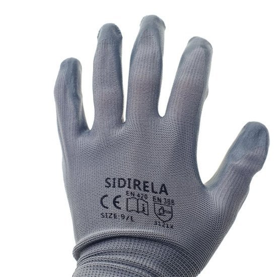 Γάντια Εργασίας Νιτριλίου Χωρίς Ραφές Γκρι