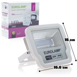 Προβολέας Led Λευκό Ip65 20W 3000K