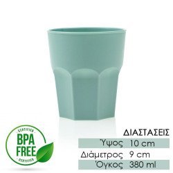 Μεσαίο Ποτήρι Πολυγωνικό 380Ml Πράσινο