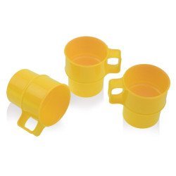 Ποτήρια Πλαστικά Με Λαβή 3 Τμχ Κίτρινο