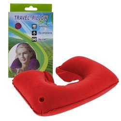 Φουσκωτό μαξιλάρι ταξιδίου κόκκινο Φουσκωτό μαξιλάρι ταξιδίου κόκκινο