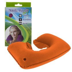 Φουσκωτό μαξιλάρι ταξιδίου πορτοκαλί Φουσκωτό μαξιλάρι ταξιδίου πορτοκαλί
