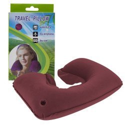Φουσκωτό μαξιλάρι ταξιδίου μπορντώ Φουσκωτό μαξιλάρι ταξιδίου μπορντώ