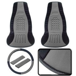 Πλήρες σετ με διπλό κάλυμμα με βεντούζες μασάζ gray