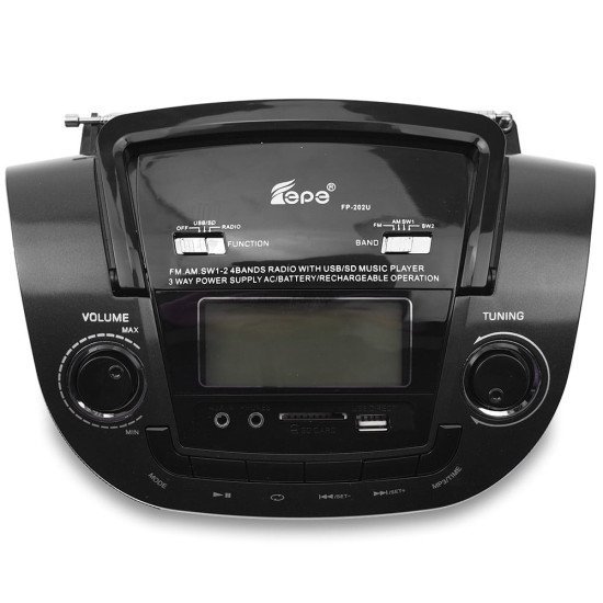Ηχοσύστημα Radio Mp3 Player Fp-202U Μαύρο