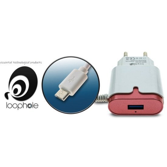 Loophole Ac Adapter Micro-B Red Loophole Ac Adapter Micro-B Red
