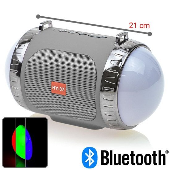 Bluetooth Ηχείο Με Led Party Tube Grey