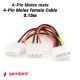 Gembird 4-Pin Molex Male - 4-Pin Molex Female Cable 0.15M Gembird 4-Pin Molex Male - 4-Pin Molex Female Cable 0.15M