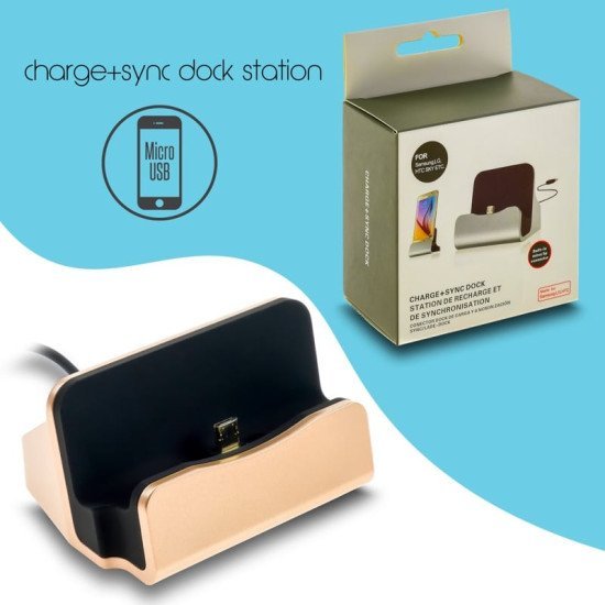 Docking station micro usb charge-data gold Docking station micro usb charge-data gold