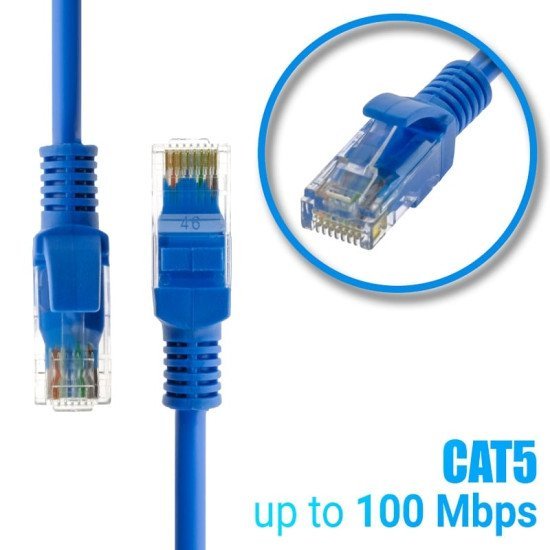 Καλώδιο ethernet 1m cat 5e μπλε